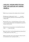CWB LEVEL 1 WELDING INSPECTOR EXAM SCRIPT 2026 QUESTIONS WITH ANSWERS GRADED A&plus;