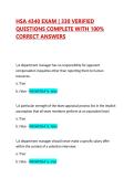 HSA 4340 EXAM &vert; 330 VERIFIED QUESTIONS COMPLETE WITH 100&percnt; CORRECT ANSWERS 2026 &vert; VERIFIED EXAM QUESTIONS