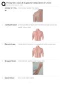 Primary Skin Lesions & Shapes and Configurations of Lesions Questions and ANswers 