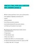 ASME B31&period;3 FINAL PAPER 2026 QUESTIONS WITH ANSWERS GRADED A&plus;