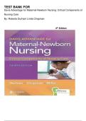 Test Bank For Maternal-Newborn Nursing&colon; The Critical Components of Nursing Care&comma; 4th Edition&comma; Roberta Durham&comma; Linda Chapman&vert; Latest Edition 