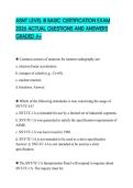 ASNT LEVEL III BASIC CERTIFICATION EXAM 2026 ACTUAL QUESTIONS AND ANSWERS GRADED A&plus;