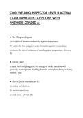 CWB WELDING INSPECTOR LEVEL III ACTUAL EXAM PAPER 2026 QUESTIONS WITH ANSWERS GRADED A&plus;