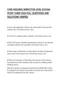 CWB WELDING INSPECTOR LEVEL III EXAM STUDY GUIDE 2026 FULL QUESTIONS AND SOLUTIONS VERIFIED