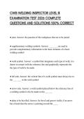 CWB WELDING INSPECTOR LEVEL III EXAMINATION TEST 2026 COMPLETE QUESTIONS AND SOLUTIONS 100&percnt; CORRECT