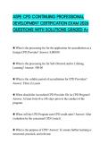 ASPE CPD CONTINUING PROFESSIONAL DEVELOPMENT CERTIFICATION EXAM 2026 QUESTIONS WITH SOLUTIONS GRADED A&plus;