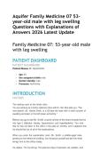 Aquifer Family Medicine 07 53 year-old male with leg swelling  Questions with Explanations of  Answers 2026 Latest Update 