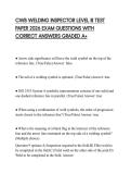 CWB WELDING INSPECTOR LEVEL III TEST PAPER 2026 EXAM QUESTIONS WITH CORRECT ANSWERS GRADED A&plus;