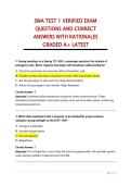 SWA Test 1 Verified Exam Questions & Rationales &vert; Grade A&plus; Latest Test Bank