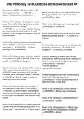 Oral Pathology Test Questions and Answers Rated A&plus;