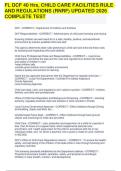 FL DCF 40 Hrs&comma; CHILD CARE FACILITIES RULE  AND REGULATIONS &lpar;RNRF&rpar; UPDATED 2026  COMPLETE TEST