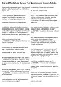 Oral and Maxillofacial Surgery Test Questions and Answers Rated A