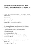 CWEA COLLECTIONS GRADE 1 TEST BANK 2026 QUESTIONS WITH ANSWERS COMPLETE