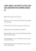 CWEA GRADE 1 LAB ANALYST ACTUAL EXAM 2026 QUESTIONS WITH ANSWERS GRADED A&plus;