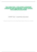 WGU DCM2 TASK 1&colon; EVALUATING LEADERSHIP STRENGTHS AND WEAKNESSES &vert; LATEST UPDATE WITH COMPLETE SOLUTIONS