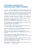 MICHIGAN STATE BRAKES CERTIFICATION QUESTIONS AND CORRECT ANSWERS