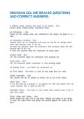 MICHIGAN CDL AIR BRAKES QUESTIONS AND CORRECT ANSWERS