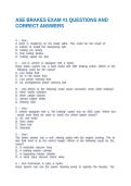 ASE A5 BRAKES PRACTICE TEST -SECTION 1- HYDRAULIC SYSTEM DIAGNOSIS AND REPAIR QUESTIONS AND CORRECT ANSWERS