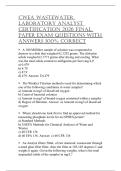 CWEA WASTEWATERLABORATORYANALYSTCERTIFICATION2026FINALPAPER EXAMQUESTIONSWITHANSWERS 100&percnt;CORRECT