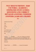 WGU HESI NUTRITION - D440  &lpar;VICTORIA &plus; KAREEM &plus;  STEPHANIE STUDY GUIDES&rpar; QUESTIONS AND CORRECT  DETAILED ANSWERS &lpar;VERIFIED  ANSWERS&rpar; &vert;ALREADY GRADED  A&plus;