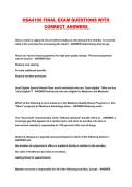 HSA4109 FINAL EXAM QUESTIONS WITH CORRECT ANSWERS 