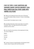 CWV 101 TOPIC 3 QUIZ QUESTIONS AND ANSWERS GRAND CANYON UNIVERSITY 2026 FINAL PAPER EXAM Q&A STUDY GUIDE WITH VERIFIED SOLUTIONS