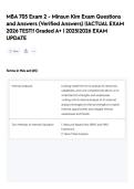 MBA 705 Exam 2 - Minsun Kim Exam Questions and Answers &lpar;Verified Answers&rpar; &vert;&vert;ACTUAL EXAM 2026 TEST&excl;&excl; Graded A&plus; &vert; 2025&vert;2026 EXAM UPDATE