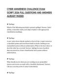 CYBER AWARENESS CHALLENGE EXAM SCRIPT 2026 FULL QUESTIONS AND ANSWERS ALREADY PASSED