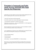 Principles in Community and Public Health Nursing 2025&sol;2026 &ndash; Practice Questions with Correct Answers