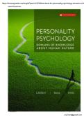 Test Bank for Personality Psychology&comma; Domains of Knowledge About Human Nature&comma; Randy J&period; Larsen&comma; Buss & King&comma; 3rd Canadian Edition &vert;&vert;Complete A&plus; Guide