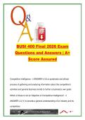 BUSI 400 Final Exam 2026 &lpar;BUSI 400&rpar; &ndash; 280 Questions & Answers &ndash; Strategic Management&comma; SWOT&comma; BCG & Competitive Intelligence