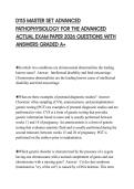 D115 MASTER SET ADVANCED PATHOPHYSIOLOGY FOR THE ADVANCED ACTUAL EXAM PAPER 2026 QUESTIONS WITH ANSWERS GRADED A&plus;