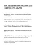 D120 2026 CERTIFICATION EVALUATION EXAM QUESTIONS WITH ANSWERS