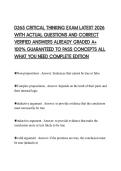 D265 CRITICAL THINKING EXAM LATEST 2026 WITH ACTUAL QUESTIONS AND CORRECT VERIFIED ANSWERS ALREADY GRADED A&plus; 100&percnt; GUARANTEED TO PASS CONCEPTS ALL WHAT YOU NEED COMPLETE EDITION