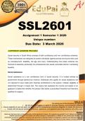 SSL2601 Assignment 1 &lpar;COMPLETE ANSWERS&rpar; Semester 1 2026 - DUE 3 March 2026