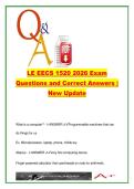LE EECS 1520 Final Exam 2026 &lpar;EECS 1520&rpar; &ndash; 180 Questions & Correct Answers &ndash; Early Computing Devices&comma; Von Neumann Architecture & Microprocessor Evolution
