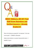 NR507 Midterm & Final Exam 2026 &lpar;NR507&rpar; &ndash; 500 Questions & Verified Answers &ndash; Immunology&comma; Anemias&comma; Heart Failure&comma; Renal & Psychiatric Disorders