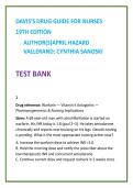 Nursing Test Bank 2026 &vert; Davis Drug Guide Test Bank Vallerand Sanoski &vert; NCLEX-Style Pharmacology MCQs &vert; RN LPN LVN NCLEX-RN PN