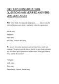 D467 EXPLORING DATA EXAM QUESTIONS AND VERIFIED ANSWERS 2025 2026 LATEST