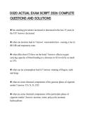 D520 ACTUAL EXAM SCRIPT 2026 COMPLETE QUESTIONS AND SOLUTIONS