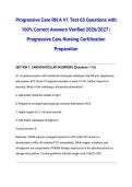 Progressive Care RN A V1 Test 65 Questions with 100&percnt; Correct Answers Verified 2026&sol;2027 &vert; Progressive Care Nursing Certification Preparation