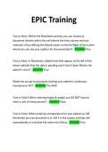 EPIC Training questions with verified answers &vert;100&percnt; correct&vert;Grade A