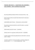 FINANCE 380 EXAM 1 &vert; QUESTIONS AND ANSWERS &vert; 2026 UPDATE &vert; WITH COMPLETE SOLUTION