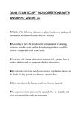 DANB EXAM SCRIPT 2026 QUESTIONS WITH ANSWERS GRADED A&plus;