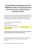 Certified Medical-Surgical Registered Nurse &lpar;CMSRN&rpar; Exam 2026 &vert; Actual Exam Questions and Correct Answers &vert; Verified Answers &vert; Brand New Version&excl;