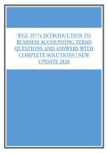 WGU D774 INTRODUCTION TO BUSINESS ACCOUNTING TERMS QUESTIONS AND ANSWERS WITH COMPLETE SOLUTIONS - NEW UPDATE 2026