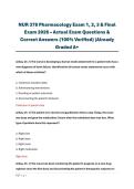 NUR 378 Pharmacology Exam 1&comma; 2&comma; 3 & Final Exam 2026 &ndash; Actual Exam Questions & Correct Answers &lpar;100&percnt; Verified&rpar; &vert;Already Graded A&plus;