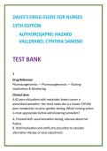 Nursing Test Bank 2026 &vert; Davis Drug Guide Test Bank Vallerand Sanoski &vert; NCLEX-Style Questions RN LPN LVN NCLEX-RN NCLEX-PN Pharmacology