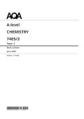 ACTUAL A-LEVEL AQA CHEMISTRY PAPER 3 & MARK SCHEME