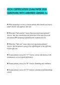 ATCN CERTIFICATION EXAM PAPER 2026 QUESTIONS WITH ANSWERS GRADED A&plus;